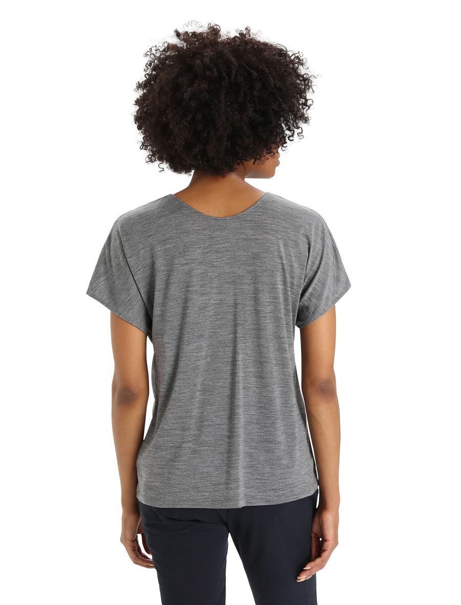 Gritstone Heather Icebreaker Merino Drayden Reversible Short Sleeve Top Women's T Shirts | AU 1584KORI